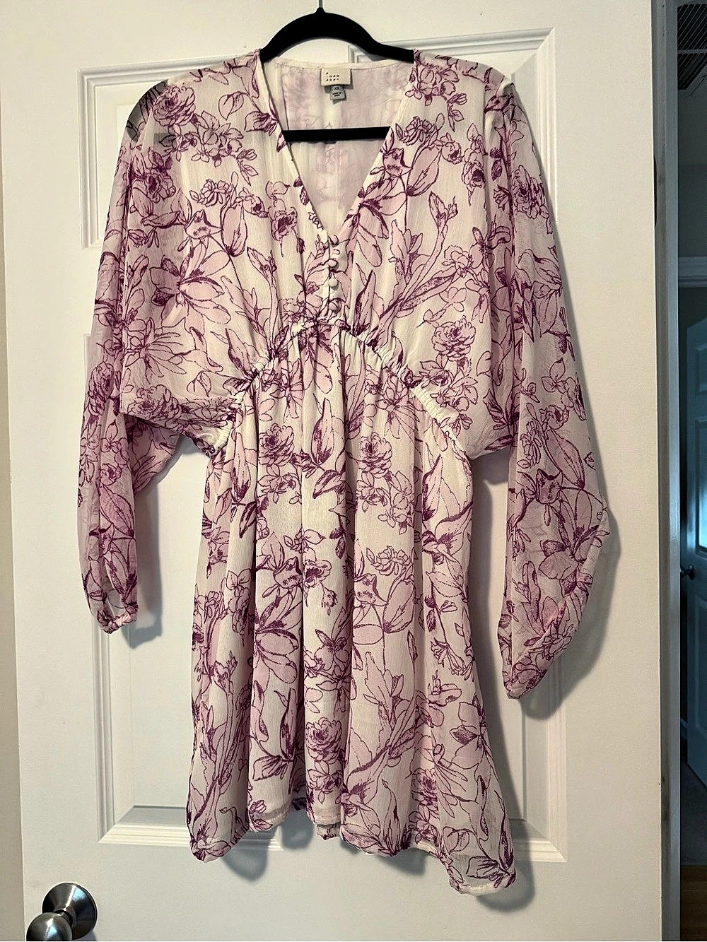 A New Day Floral Mini Dress in Pink & White Size XS Like New